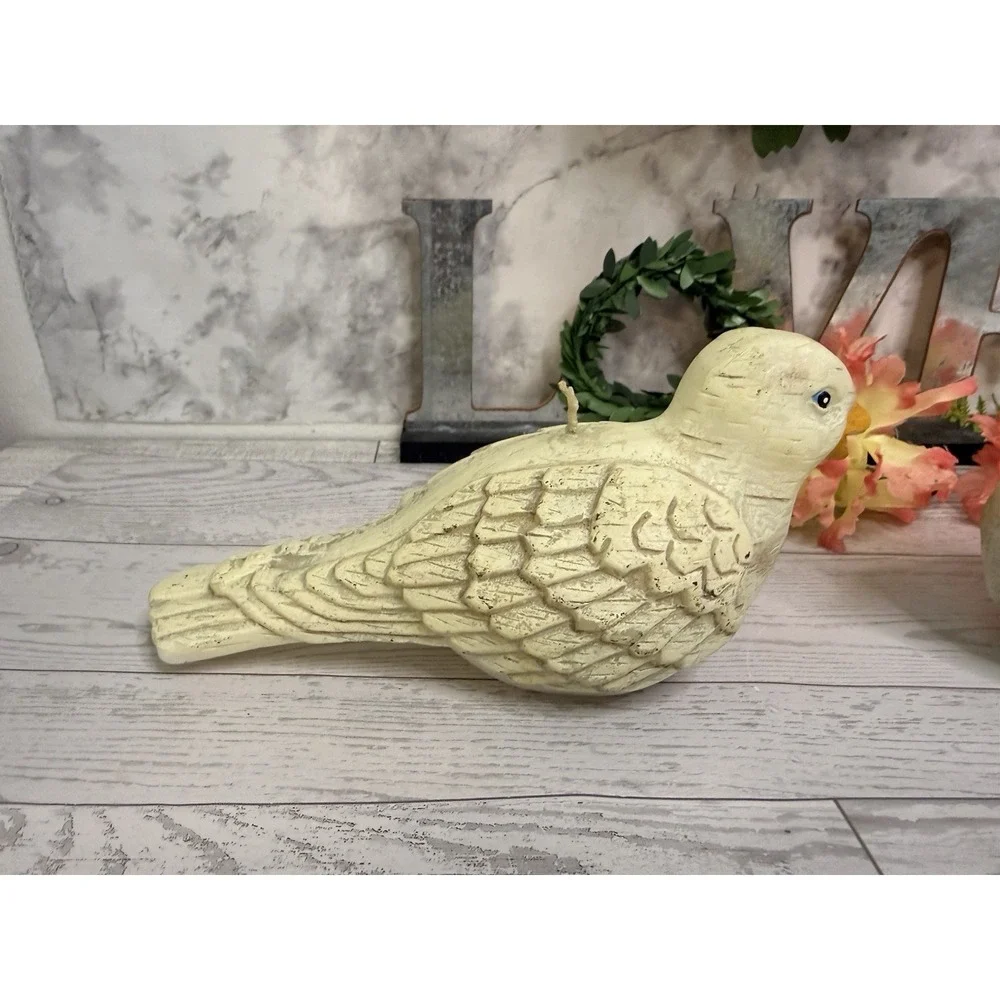 Wax Candles Chickadee And‎ Dove Birds Winter Woodland Series By Russ Berrie NWT